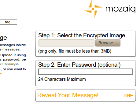 Mozaiq - Desencriptar mensaje de una imagen