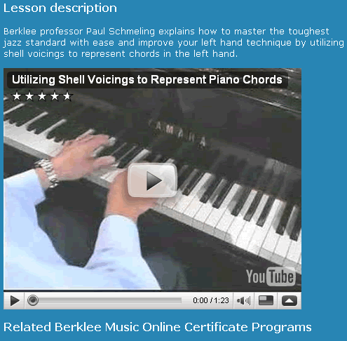 BerkleeShares, lecciones gratuitas de piano del Colegio de Musica de Berklee